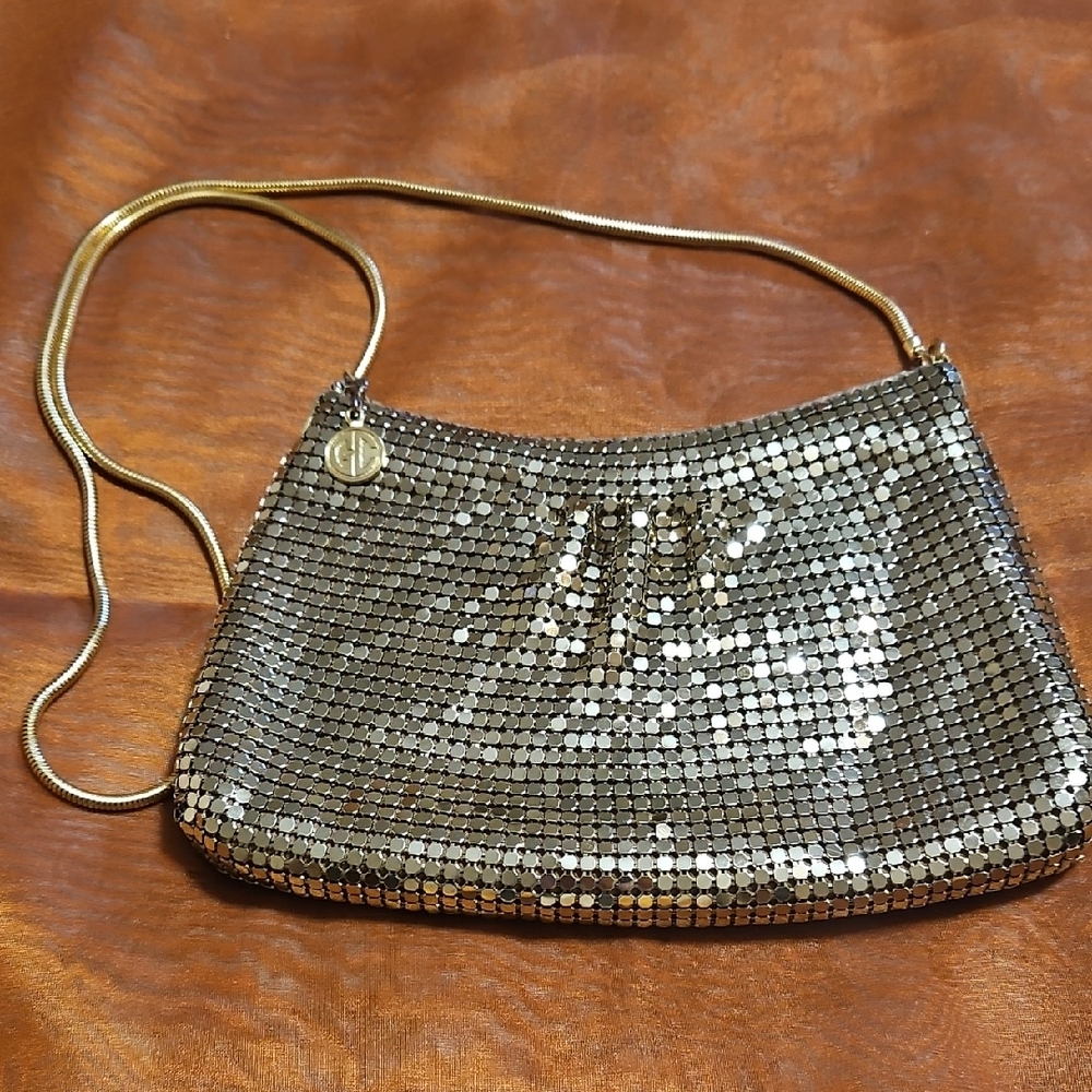 Glamorous Gold Metal Shoulder Bag